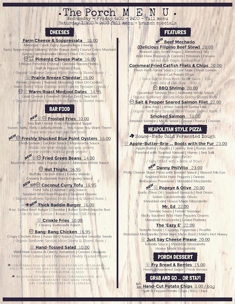 The Porch & Voodoo Lounge, Bar & Fire Kitchen. Farm Cheese & Soppressata